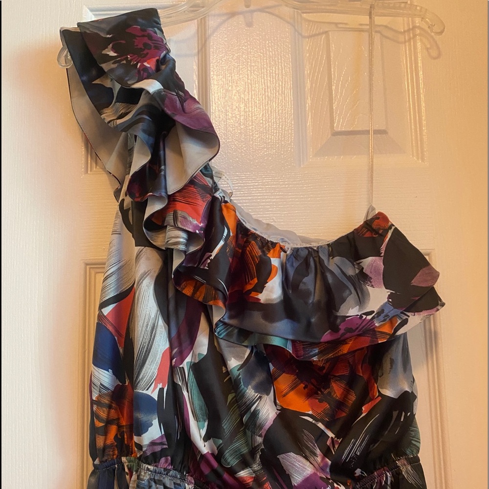 LC satin ruffle one shoulder dress - Picture 2 of 6